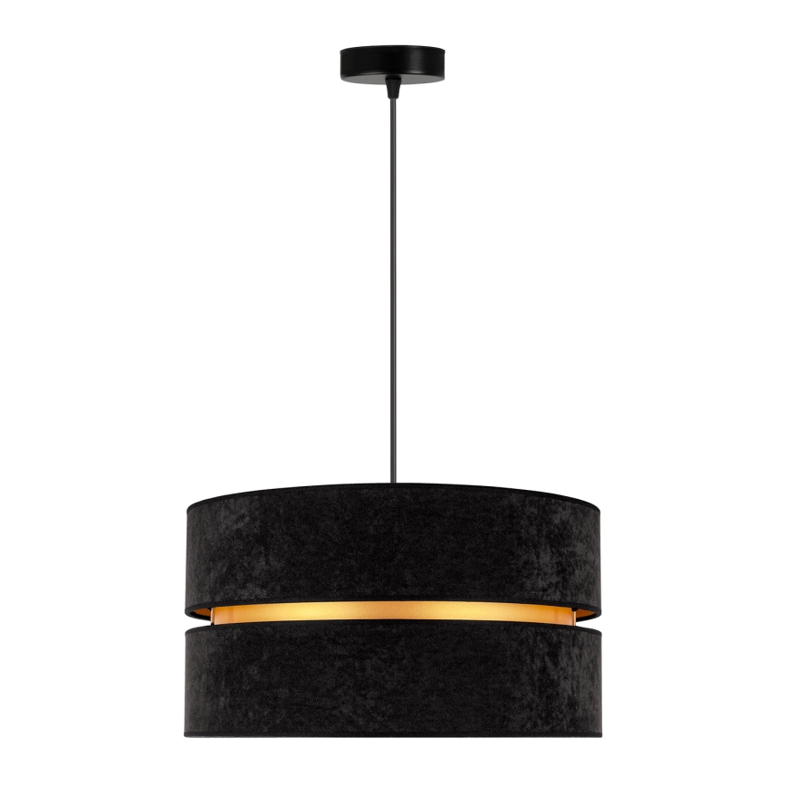 Duolla - Candeeiro suspenso DUO 1xE27/15W/230V diâmetro 40 cm preto/dourado