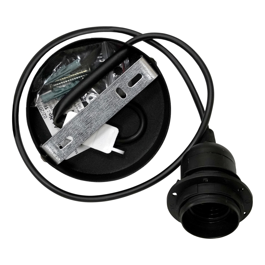 Duolla - Candeeiro suspenso DUO 1xE27/15W/230V diâmetro 40 cm preto/dourado
