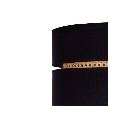 Duolla - Candeeiro suspenso DUO 1xE27/15W/230V diâmetro 40 cm preto/vime