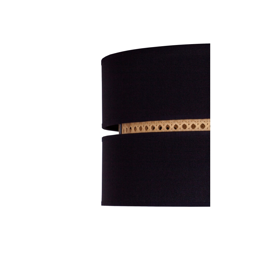 Duolla - Candeeiro suspenso DUO 1xE27/15W/230V diâmetro 40 cm preto/vime