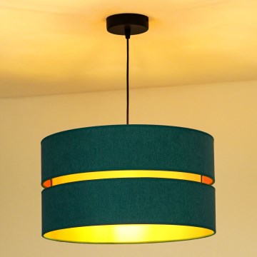 Duolla - Candeeiro suspenso DUO 1xE27/15W/230V diâmetro 40 cm turquesa/dourado
