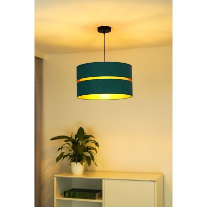 Duolla - Candeeiro suspenso DUO 1xE27/15W/230V diâmetro 40 cm turquesa/dourado