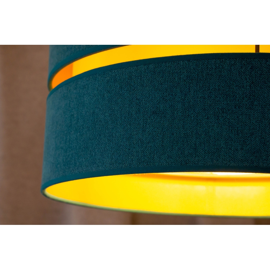 Duolla - Candeeiro suspenso DUO 1xE27/15W/230V diâmetro 40 cm turquesa/dourado