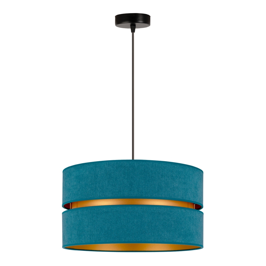 Duolla - Candeeiro suspenso DUO 1xE27/15W/230V diâmetro 40 cm turquesa/dourado