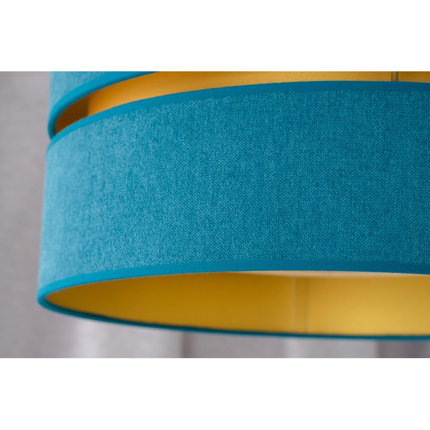 Duolla - Candeeiro suspenso DUO 1xE27/15W/230V diâmetro 40 cm turquesa/dourado