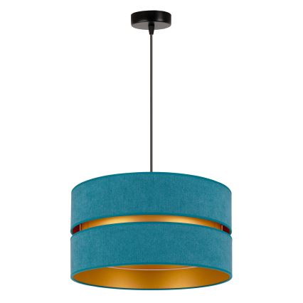 Duolla - Candeeiro suspenso DUO 1xE27/15W/230V diâmetro 40 cm turquesa/dourado