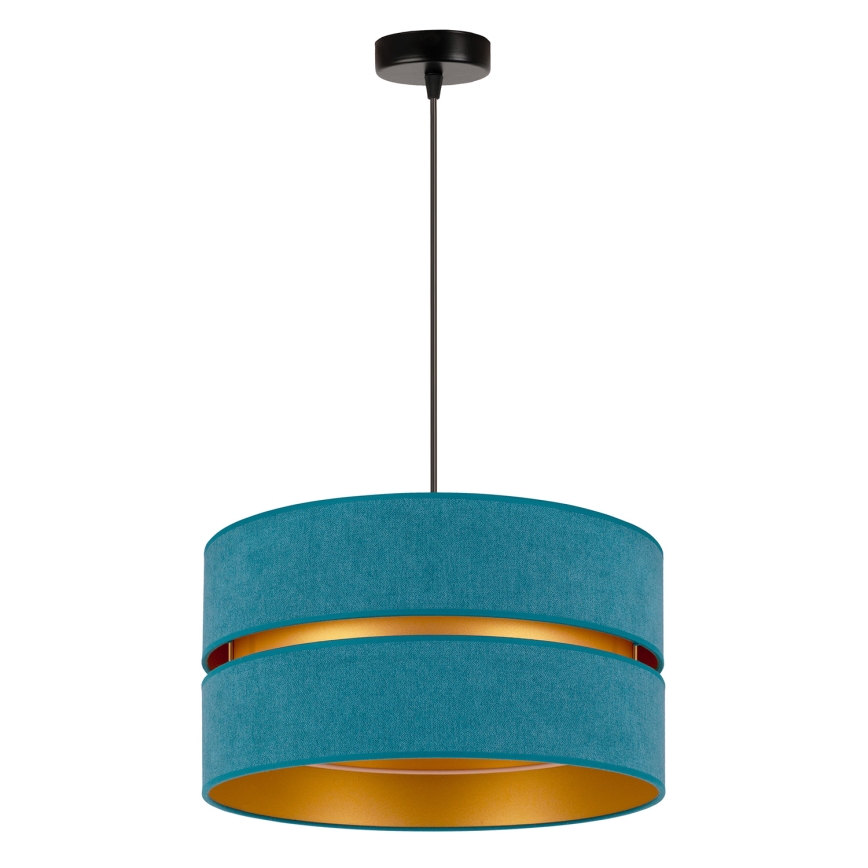 Duolla - Candeeiro suspenso DUO 1xE27/15W/230V diâmetro 40 cm turquesa/dourado