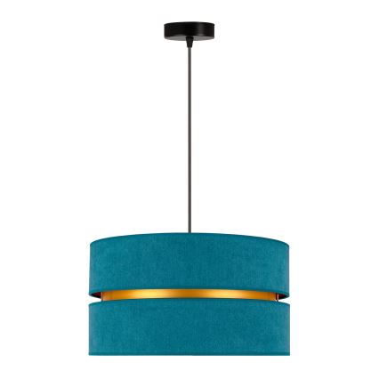 Duolla - Candeeiro suspenso DUO 1xE27/15W/230V diâmetro 40 cm turquesa/dourado
