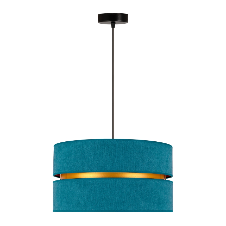 Duolla - Candeeiro suspenso DUO 1xE27/15W/230V diâmetro 40 cm turquesa/dourado