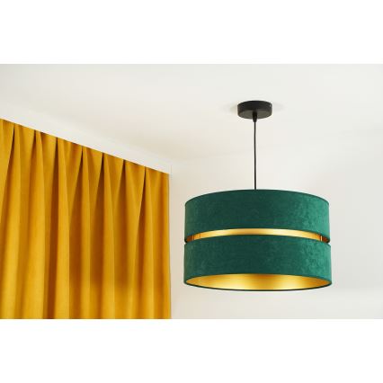Duolla - Candeeiro suspenso DUO 1xE27/15W/230V diâmetro 40 cm verde/dourado