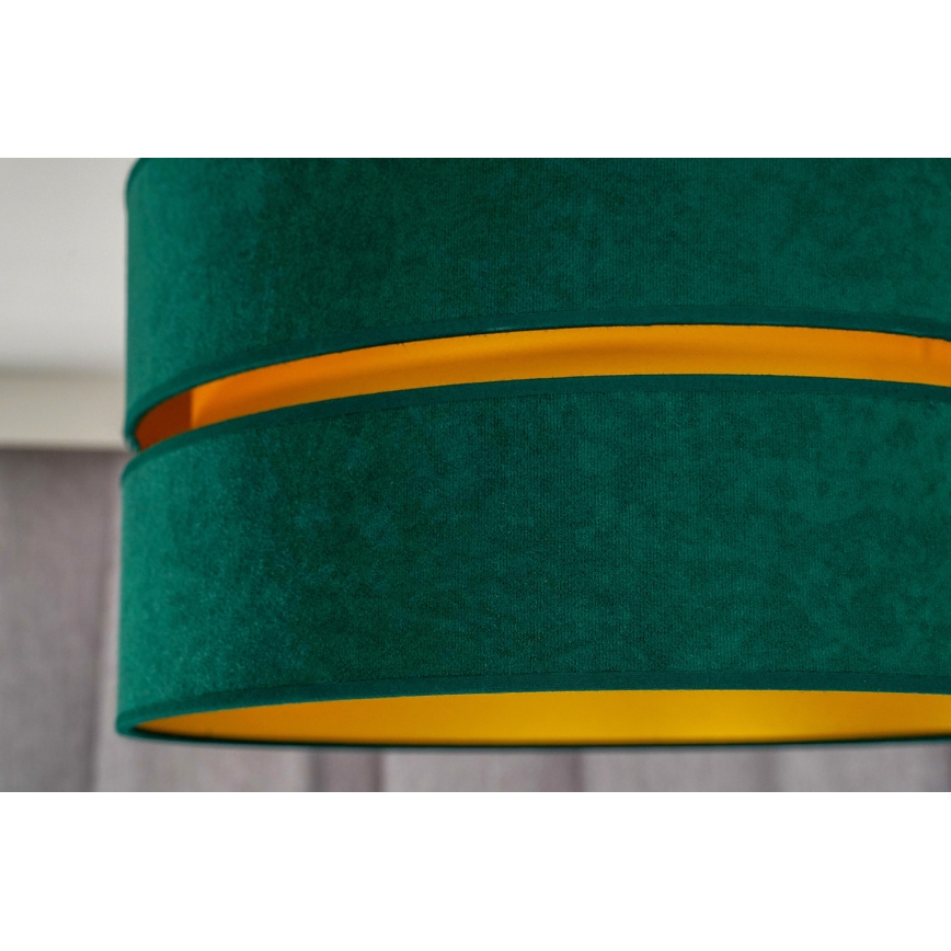 Duolla - Candeeiro suspenso DUO 1xE27/15W/230V diâmetro 40 cm verde/dourado