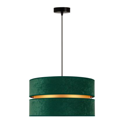Duolla - Candeeiro suspenso DUO 1xE27/15W/230V diâmetro 40 cm verde/dourado