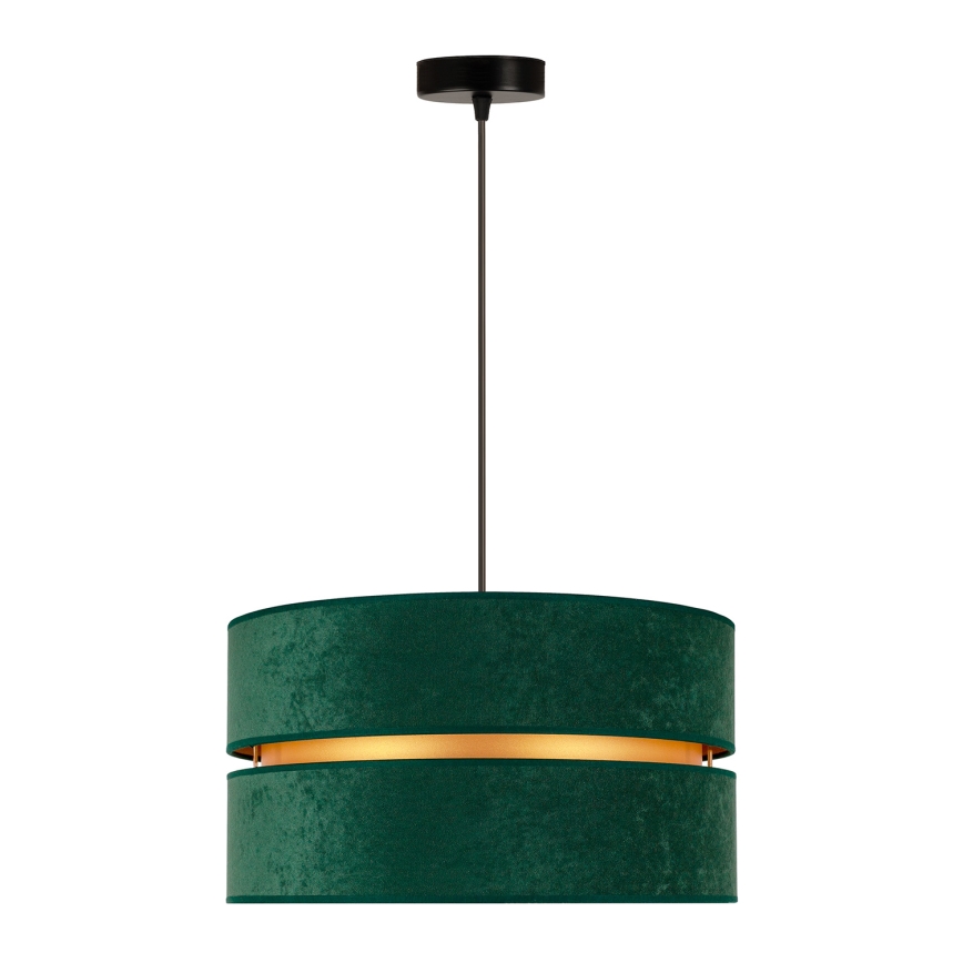 Duolla - Candeeiro suspenso DUO 1xE27/15W/230V diâmetro 40 cm verde/dourado