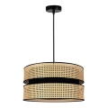 Duolla - Candeeiro suspenso DUO 1xE27/15W/230V diâmetro 40 cm vime/preto