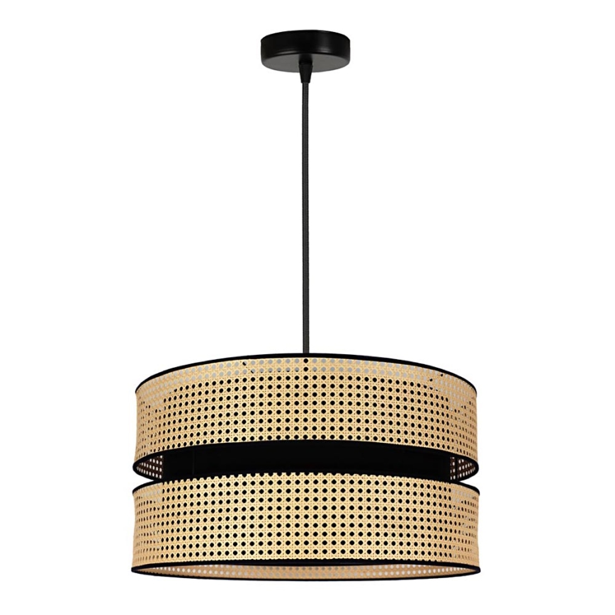 Duolla - Candeeiro suspenso DUO 1xE27/15W/230V diâmetro 40 cm vime/preto