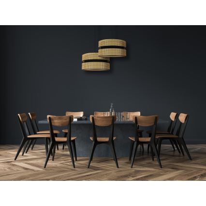 Duolla - Candeeiro suspenso DUO 1xE27/15W/230V diâmetro 40 cm vime/preto