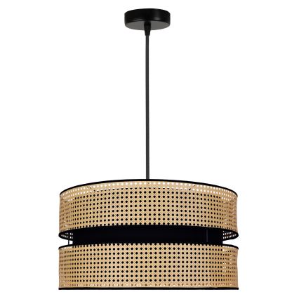 Duolla - Candeeiro suspenso DUO 1xE27/15W/230V diâmetro 40 cm vime/preto