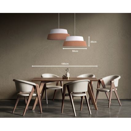 Duolla - Candeeiro suspenso GALAXY 1xE27/15W/230V diâmetro 50 cm castanho/branco