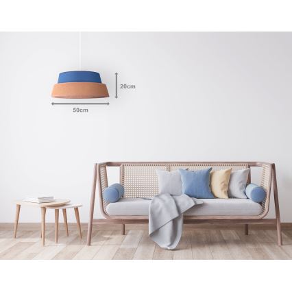 Duolla - Candeeiro suspenso GALAXY 1xE27/40W/230V diâmetro 50 cm azul