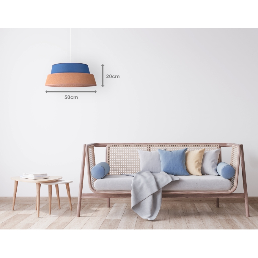 Duolla - Candeeiro suspenso GALAXY 1xE27/40W/230V diâmetro 50 cm azul