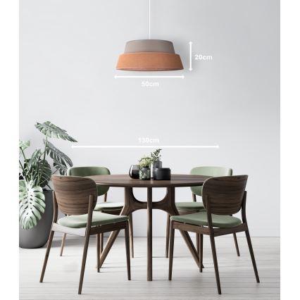 Duolla - Candeeiro suspenso GALAXY 1xE27/40W/230V diâmetro 50 cm cinzento/castanho