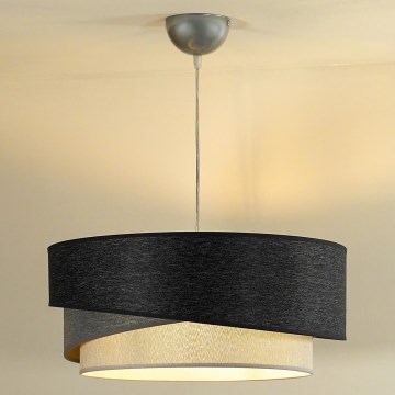 Duolla - Candeeiro suspenso KOBO 1xE27/15W/230V diâmetro 45 cm antracite/cinzento/branco