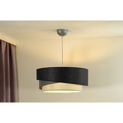 Duolla - Candeeiro suspenso KOBO 1xE27/15W/230V diâmetro 45 cm antracite/cinzento/branco