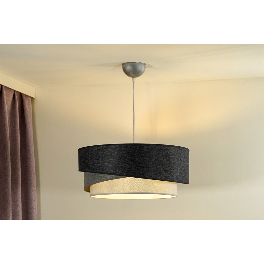 Duolla - Candeeiro suspenso KOBO 1xE27/15W/230V diâmetro 45 cm antracite/cinzento/branco