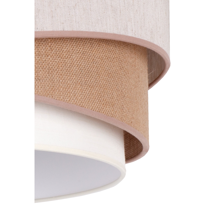 Duolla - Candeeiro suspenso KOBO 1xE27/15W/230V diâmetro 45 cm bege/castanho/branco
