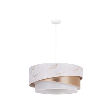Duolla - Candeeiro suspenso KOBO 1xE27/15W/230V diâmetro 45 cm branco/Rosa dourado