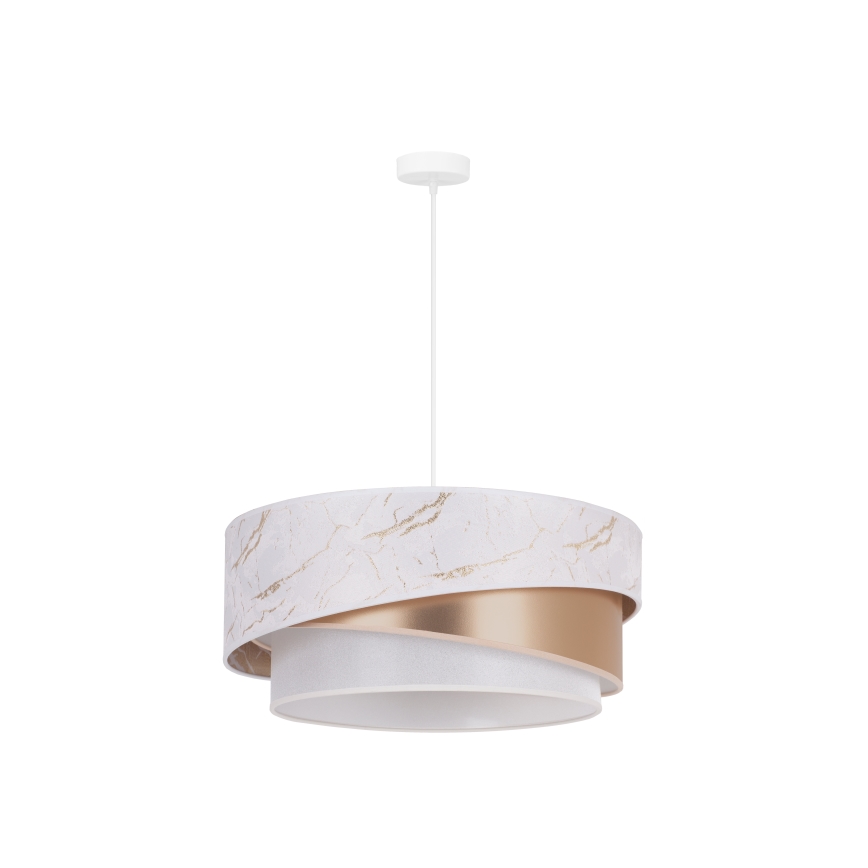 Duolla - Candeeiro suspenso KOBO 1xE27/15W/230V diâmetro 45 cm branco/Rosa dourado