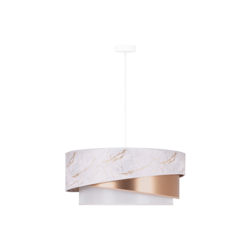 Duolla - Candeeiro suspenso KOBO 1xE27/15W/230V diâmetro 45 cm branco/Rosa dourado