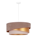 Duolla - Candeeiro suspenso KOBO 1xE27/15W/230V diâmetro 45 cm castanho/dourado/creme