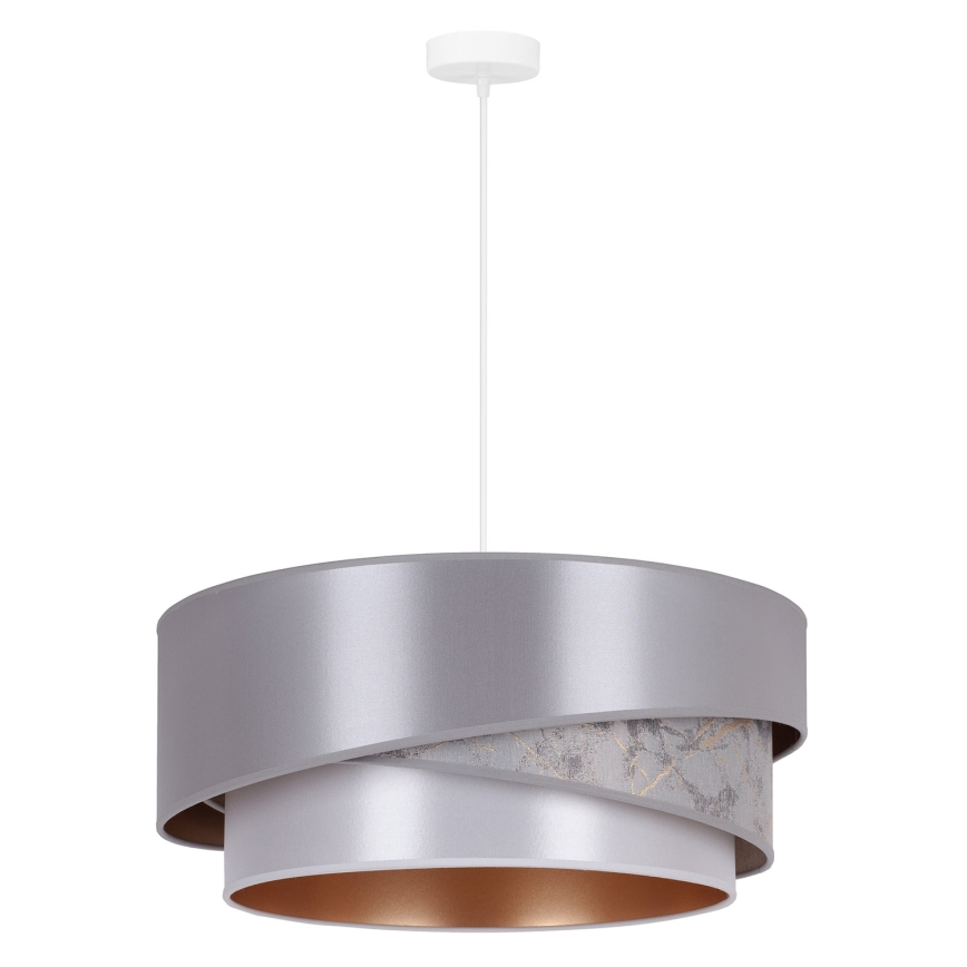 Duolla - Candeeiro suspenso KOBO 1xE27/15W/230V diâmetro 45 cm prateado/dourado