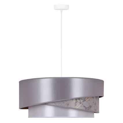 Duolla - Candeeiro suspenso KOBO 1xE27/15W/230V diâmetro 45 cm prateado/dourado
