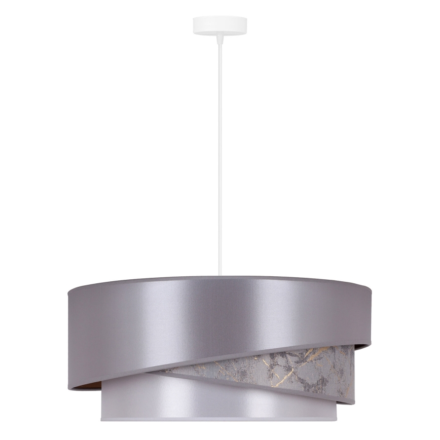 Duolla - Candeeiro suspenso KOBO 1xE27/15W/230V diâmetro 45 cm prateado/dourado