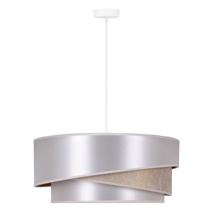 Duolla - Candeeiro suspenso KOBO 1xE27/15W/230V diâmetro 45 cm prateado/dourado