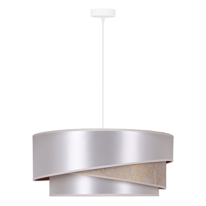 Duolla - Candeeiro suspenso KOBO 1xE27/15W/230V diâmetro 45 cm prateado/dourado
