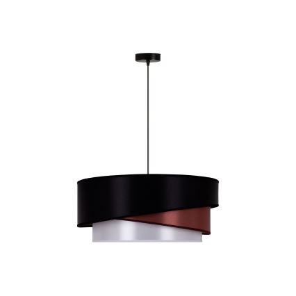 Duolla - Candeeiro suspenso KOBO 1xE27/15W/230V diâmetro 45 cm preto/borgonha/prateado