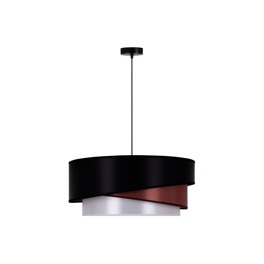 Duolla - Candeeiro suspenso KOBO 1xE27/15W/230V diâmetro 45 cm preto/borgonha/prateado