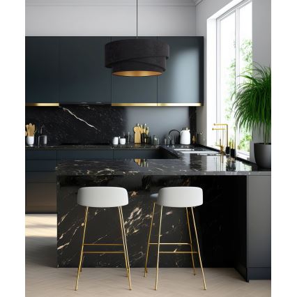 Duolla - Candeeiro suspenso KOBO 1xE27/15W/230V diâmetro 45 cm preto/dourado