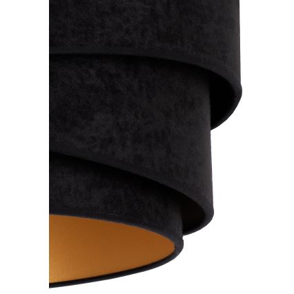 Duolla - Candeeiro suspenso KOBO 1xE27/15W/230V diâmetro 45 cm preto/dourado