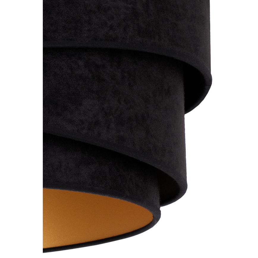 Duolla - Candeeiro suspenso KOBO 1xE27/15W/230V diâmetro 45 cm preto/dourado