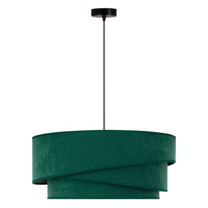 Duolla - Candeeiro suspenso KOBO 1xE27/15W/230V diâmetro 45 cm verde/dourado