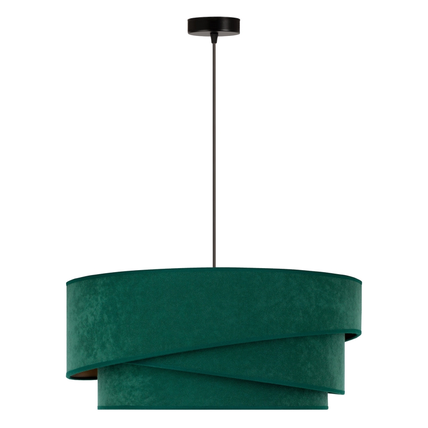 Duolla - Candeeiro suspenso KOBO 1xE27/15W/230V diâmetro 45 cm verde/dourado