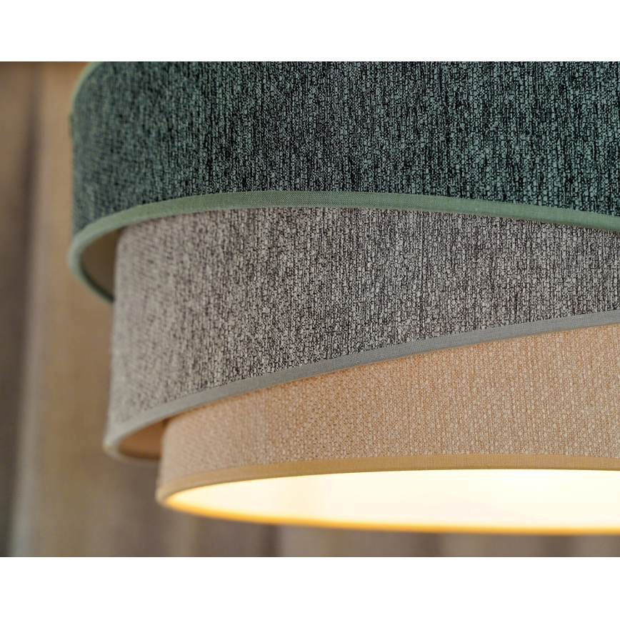 Duolla - Candeeiro suspenso KOBO ECO RECYCLING 1xE27/15W/230V diâmetro 45 cm verde/cinzento/creme