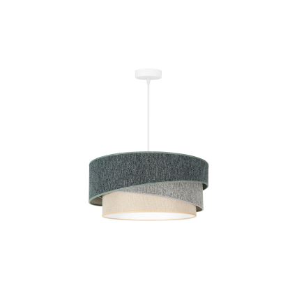 Duolla - Candeeiro suspenso KOBO ECO RECYCLING 1xE27/15W/230V diâmetro 45 cm verde/cinzento/creme