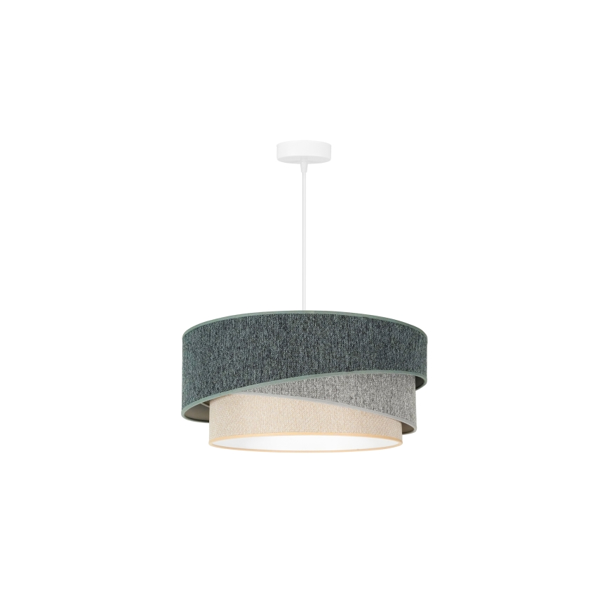 Duolla - Candeeiro suspenso KOBO ECO RECYCLING 1xE27/15W/230V diâmetro 45 cm verde/cinzento/creme