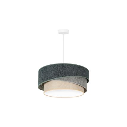 Duolla - Candeeiro suspenso KOBO ECO RECYCLING 1xE27/15W/230V diâmetro 45 cm verde/cinzento/creme
