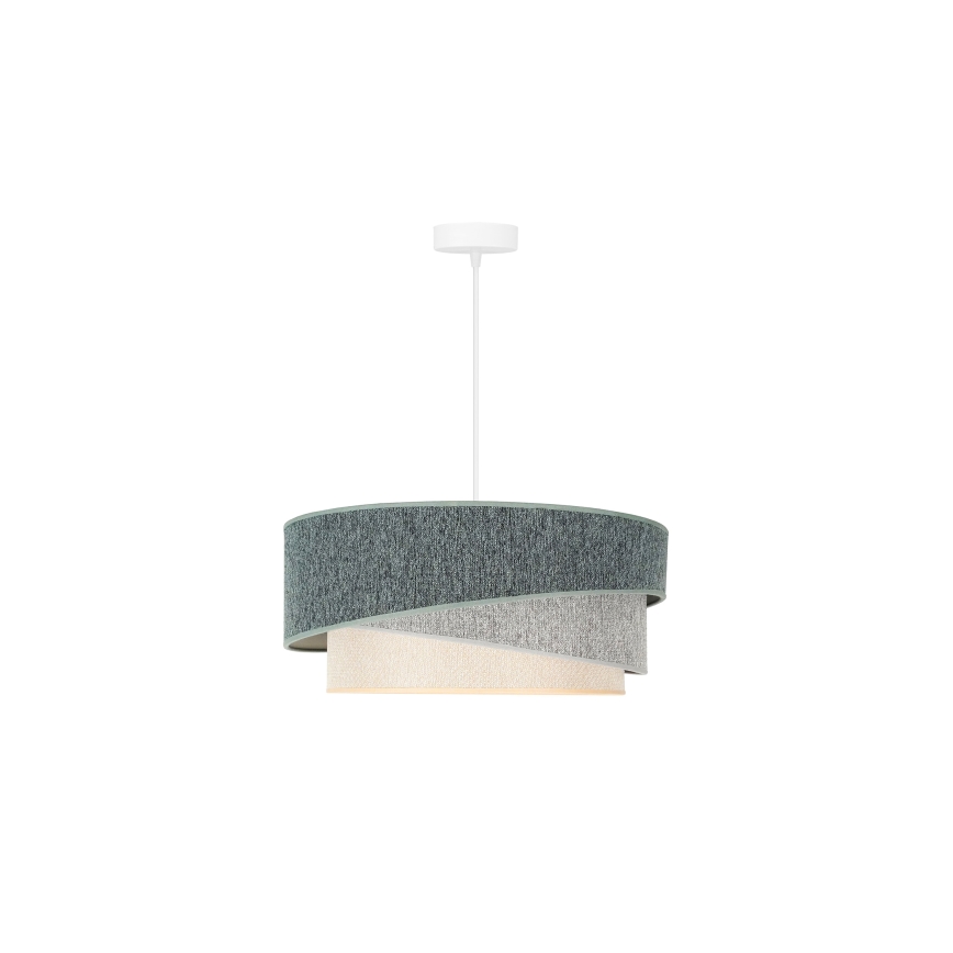 Duolla - Candeeiro suspenso KOBO ECO RECYCLING 1xE27/15W/230V diâmetro 45 cm verde/cinzento/creme